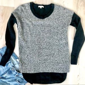 Madewell Heather Gray/Black Crew Neck Sweater